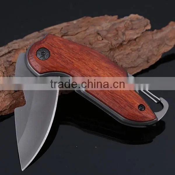 Accept Custom Multifunction Folding Knife With Wood Handle
