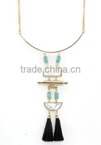 Cheap Turquoise Genuine Simple Gemstone Necklace Druze Tiny Crystals