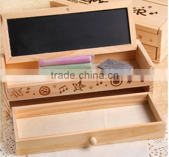 big capacity children double drawer pencil-box
