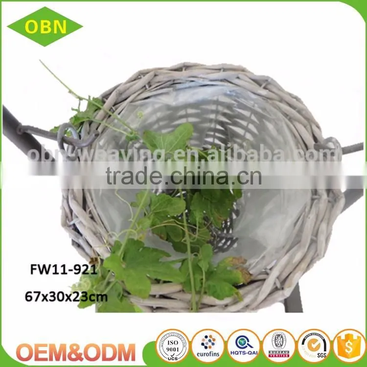 China factory rustic cheap direct willow wicker wholesale custom gift hanging baskets for your garden