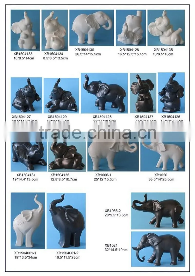 New design black ceramic elephant figurines