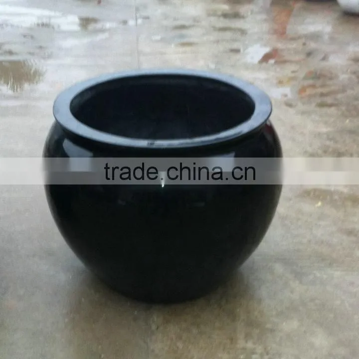 Black round strong flowerpot