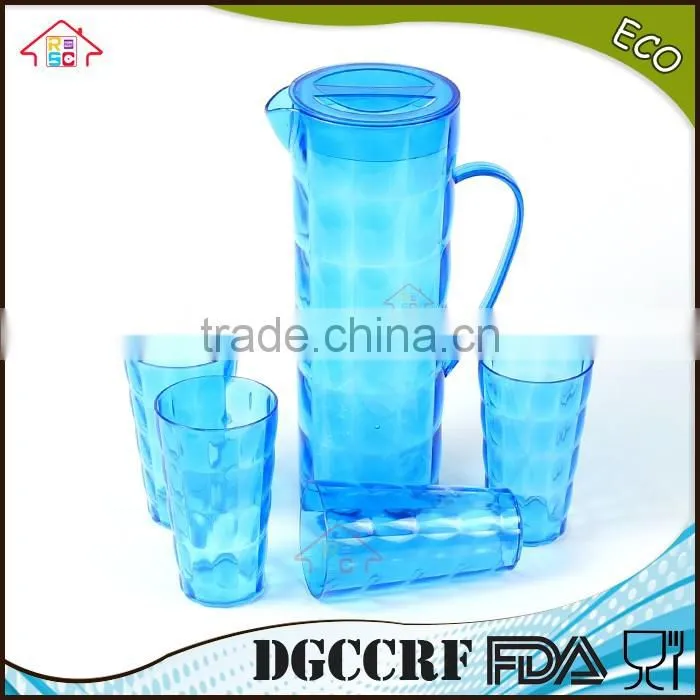 NBRSC set of 5 pcs plastic ps cold water jug drinking water kettle tea pot water jug with cups