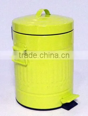 foot pedal painted waste bin