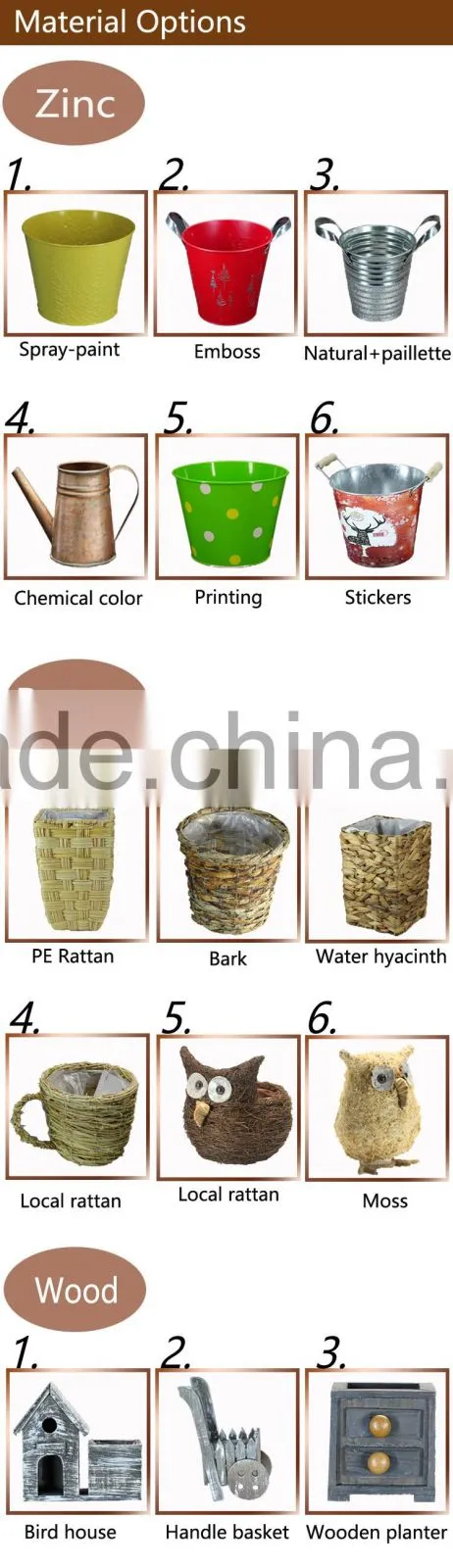 Mini Nature Rattan Basket Garden Planter by Hand-made