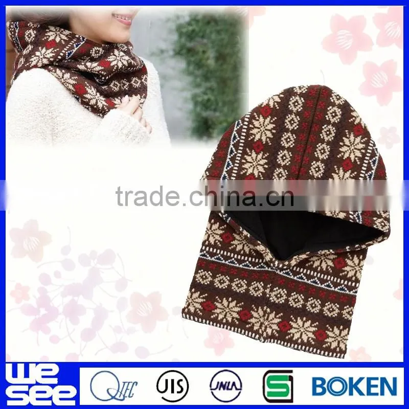 Crochet neck warmer with hood