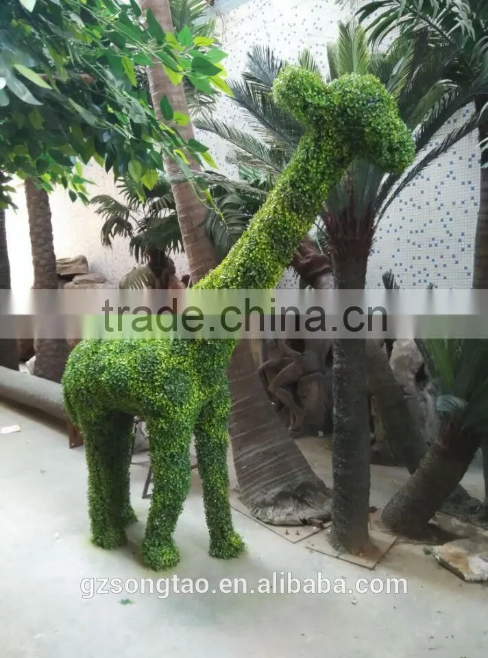 2015 Chinese hottest artificial landscape grass topiary animal glass animal for garden decoration