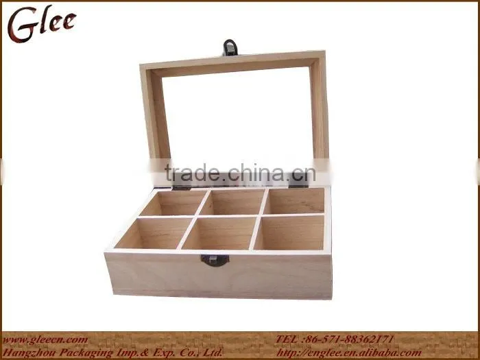 Tea Wooden Box Coffee Wooden Box with Six Compartments