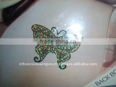 Multicolor BUTTERFLY CRYSTAL BACK BODY TATTOO BINDI STICKER , PAYPAL