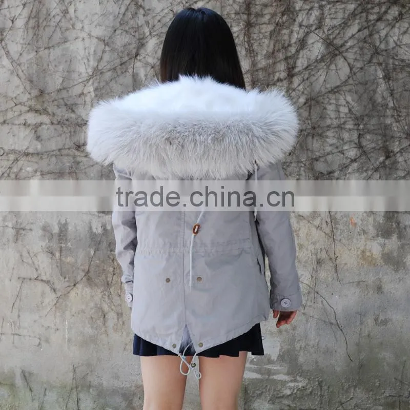 CX-G-P-05J Fox Fur Lining Raccoon Fur Collar Women Winter Fur Parka