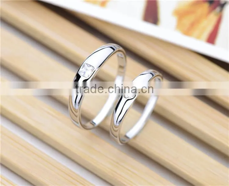 925 Sterling Silver Cubic Zirconia Solitaire White Cheap Couple Rings
