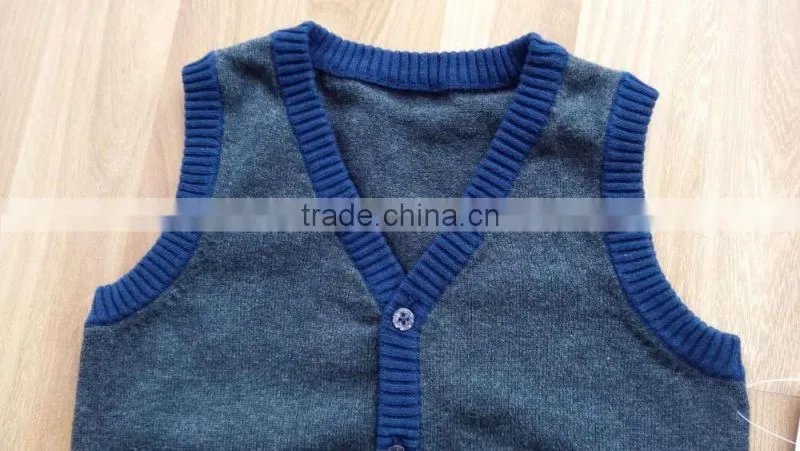 Boys cardigan autumn V-neck Vest basic geometric Diamond patchwork childrens clothing kids jackets sweaters for kid pull garcon