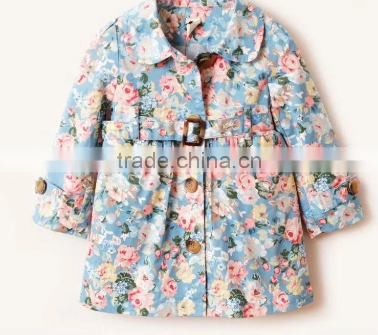 new arrival fashion jacket cotton padded floral printed girls cotton jacket
