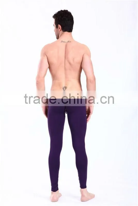 Good quality black modal men long johns /Casual pants tight trousers