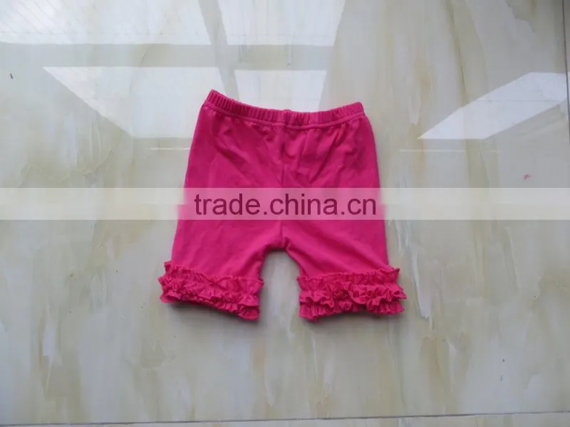 Wholesale Baby summer Small Ruffle triple Shorts 20 Kinds Different Color solid