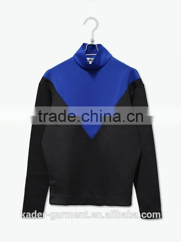 Custom Sweatshirt, Turtleneck Sweatshirts, Color Contrast Sweatshirt Women