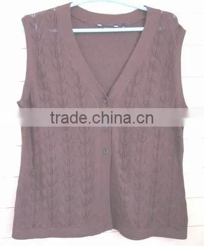 extra size fat women pointelle pattern sweater vest