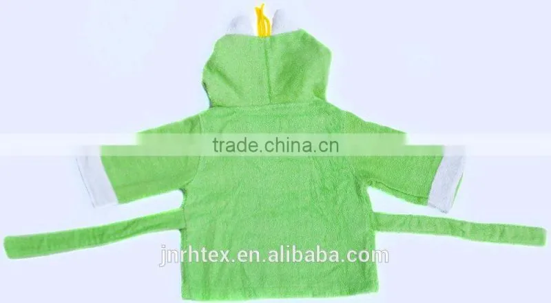 Green monster coton bathrobe and towel,baby terry bathrobe wholesale