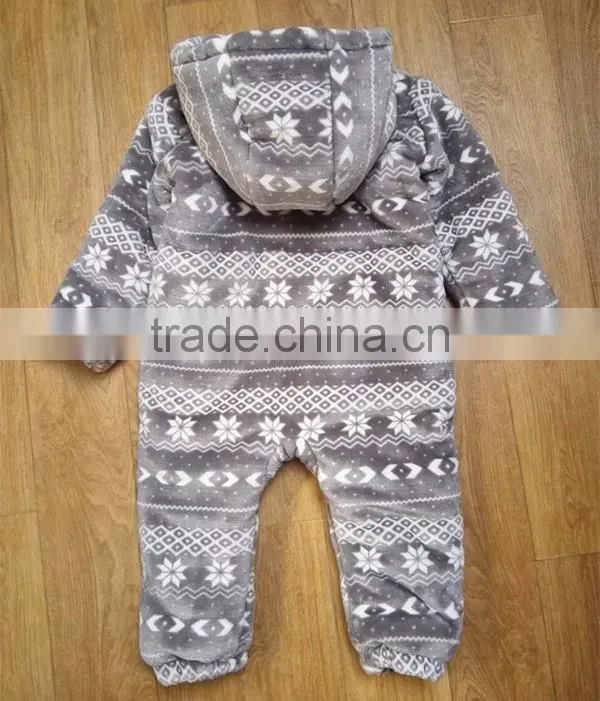 New Arrival Winter Baby Clothes Long Sleeve Velour Baby Hooded Romper