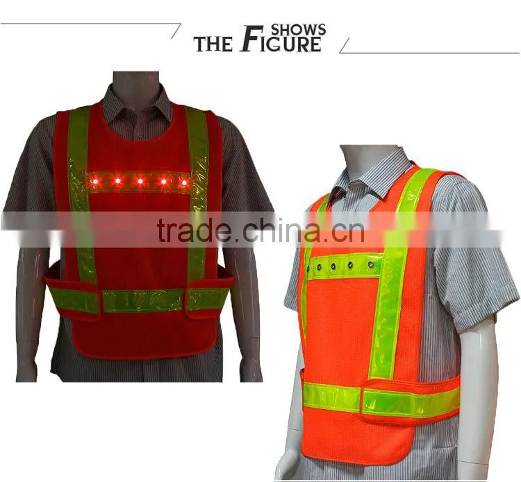 orange waistcoat waterproof relfective workwear LED security shirt