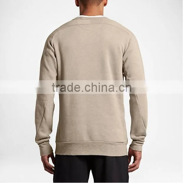 Wholesale french terry raglan sleeves zip pockets crewneck sweatshirt men gym wear