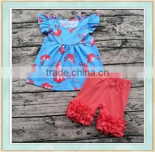 2017factory wholesale hot sale girl's back to school summer clothing