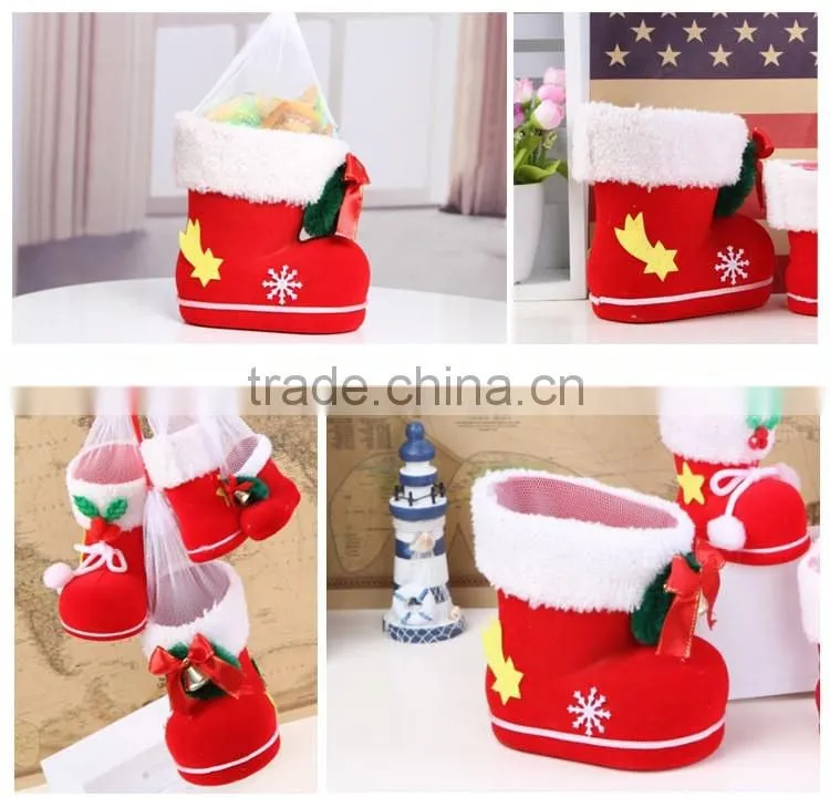 2016 hot selling promotional Christmas shoes Hanging Decoration ,felt Christmas ornaments