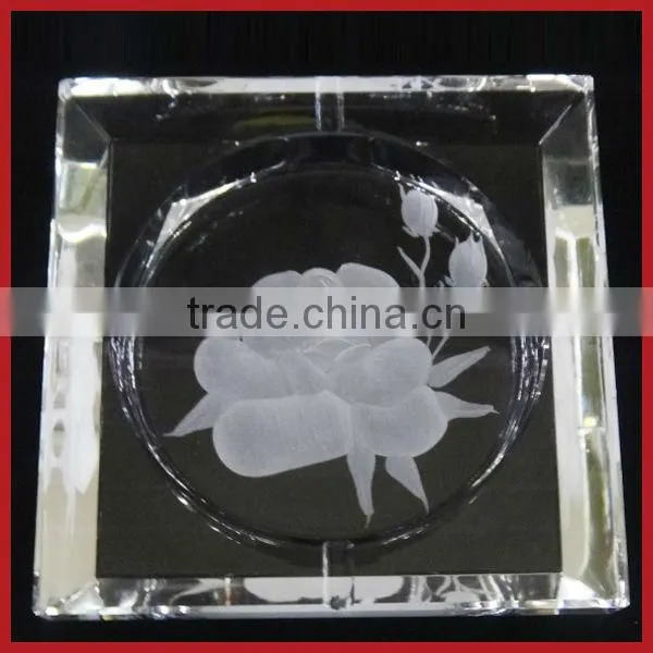 Transparent Color Matching Square Crystal Ashtray