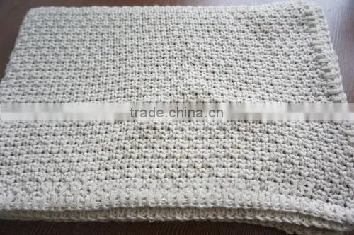 super soft cotton/polyester acrylic knitted baby blanket