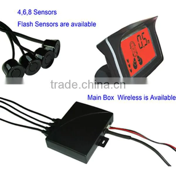 Three Colours Background Car Parking Sensor LCD Display System