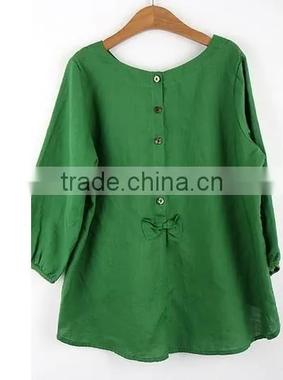 women linen blouse tops linen fabric clothing apparel factory wholesale