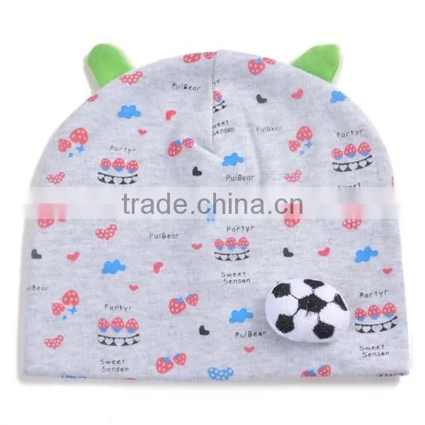 2016 newest korea style 100%cotton cute boys&girls baby beanie hat baby bonnet with animal head on