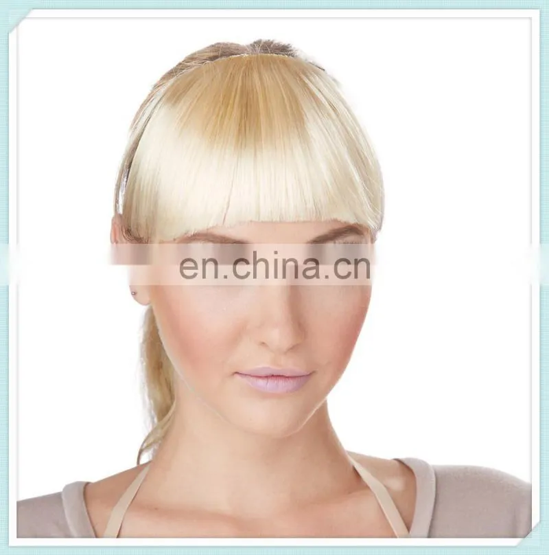 Womens Blonde Synthetic Hair Extension Clip On Bangs HPC-0150