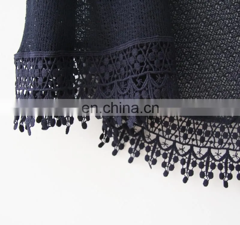 Long shade net cloth coat with lace trimmings