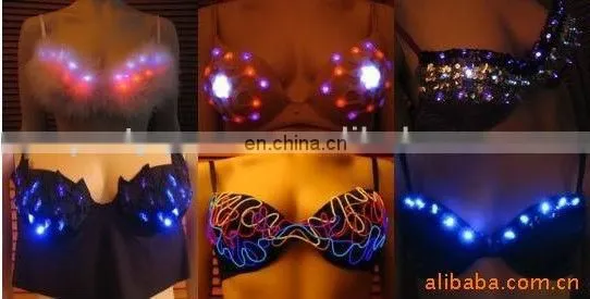 led bra/sexy model's light up bra