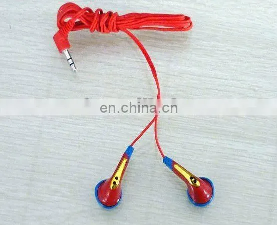 2012 cheap earphone and sterel headphone red packing 3.5mm plug stock sales promtiona