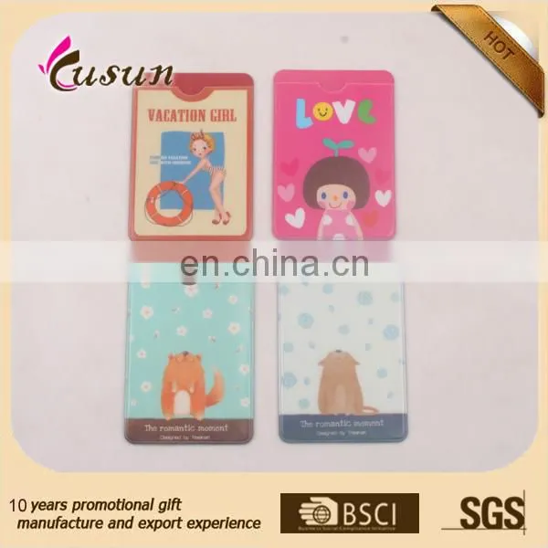 high quality horizontal waterproof clear soft pvc color printing fancy id card holder