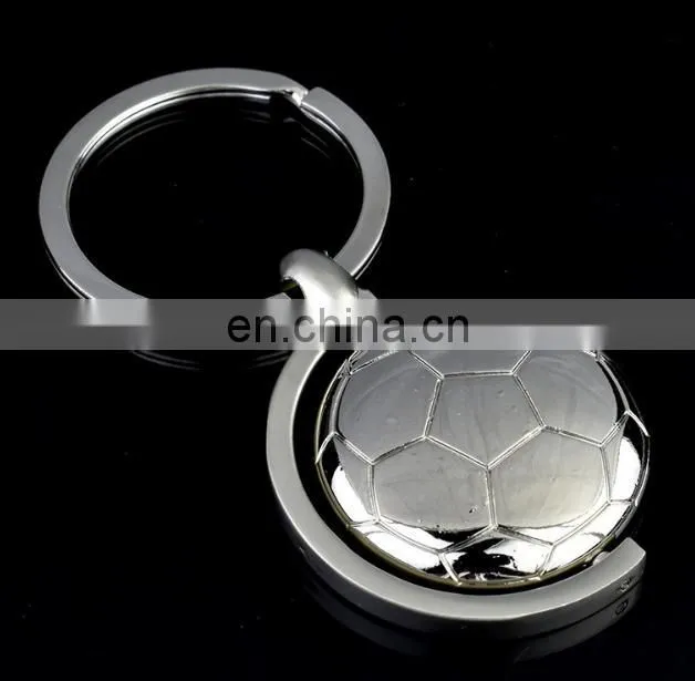 Custom Logo Rotatable Football Metal Kechain for Football Sports Gift