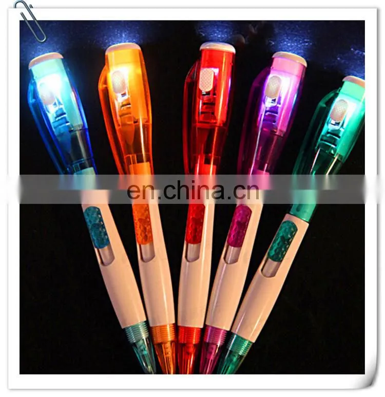 multi functional promotion novelty fancy led pen advertising pen with torch