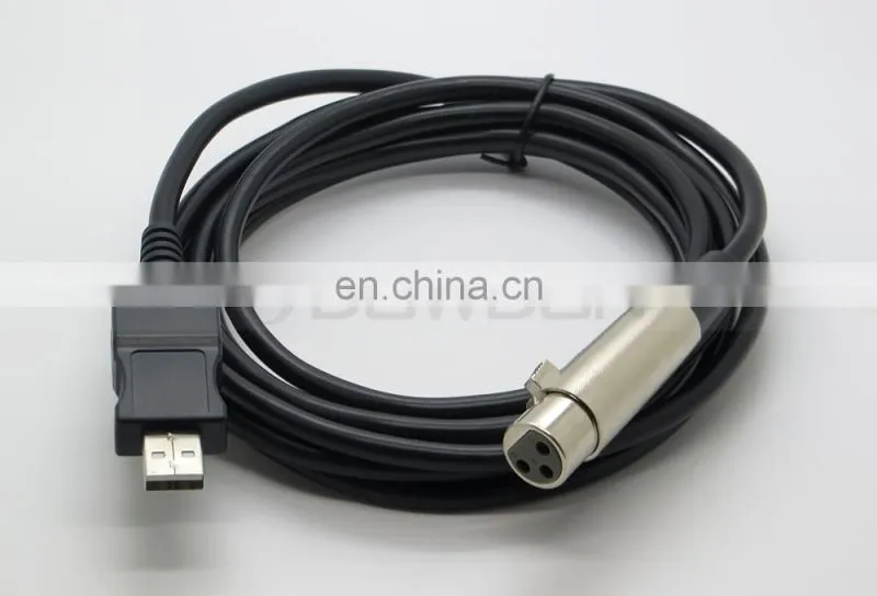 XLR Female to USB Male Microphone Mic Link Cable 3M 10FT