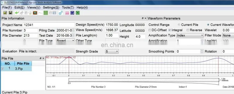 P800 pile sonic integrity equipment low strain impact test
