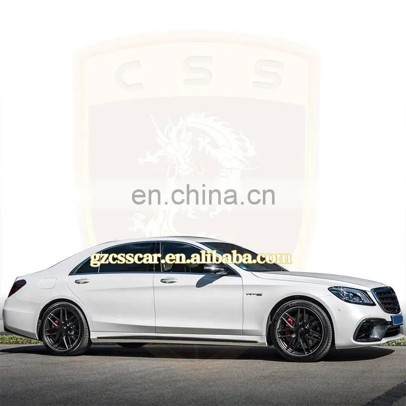 Car Accessories Auto Parts PP Material Front Bumper Rear lip Exhaust Tips 2018 Bens S class w222 S63 AMG Style Full Body Kit