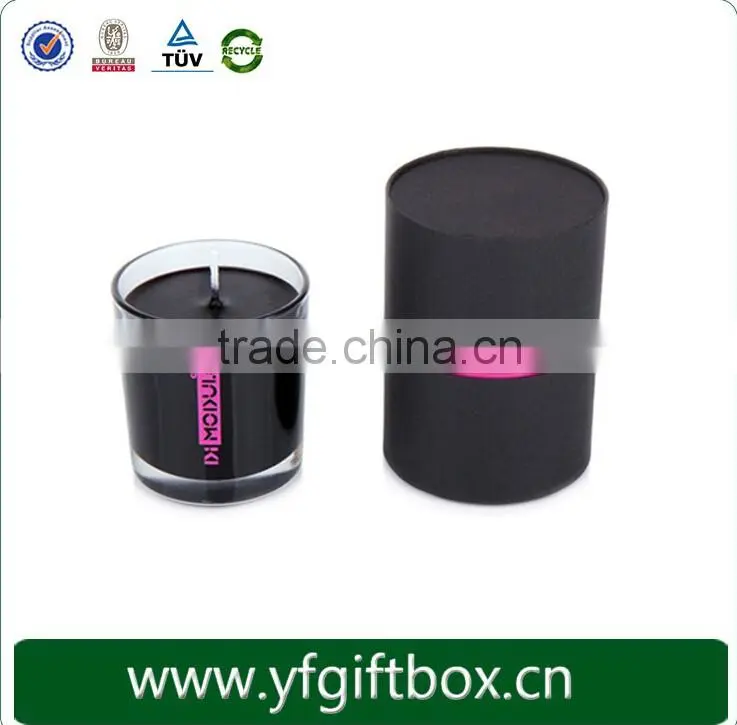 Black Gift Paper tube box/cylinder Box/Round Box with ribbon