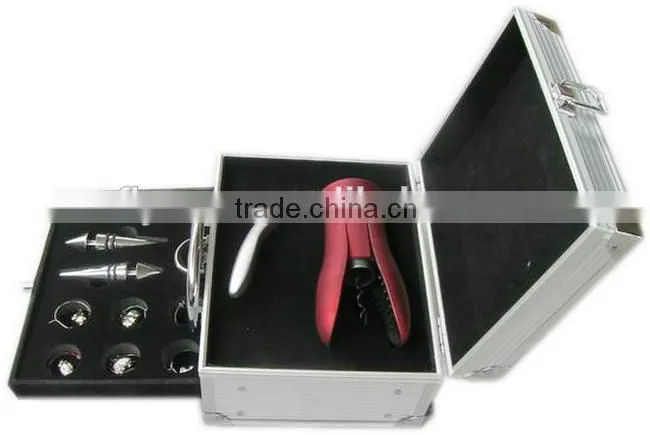 waterproof shockproof aluminum case portable wine cases with lock and handle