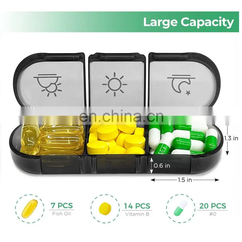 21 Grids Pill Box 7 Days Medicine Box Weekly Pill Case Medicine Tablet Dispenser Organizer Splitters Storage Organizer Container