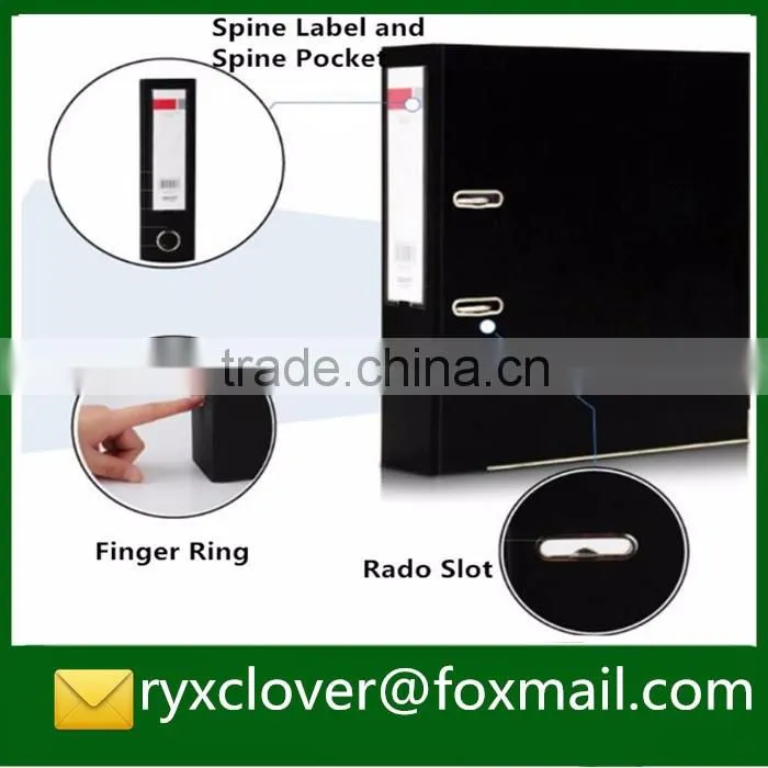 Paperboard 2d ring lever arch file folder with finger ring