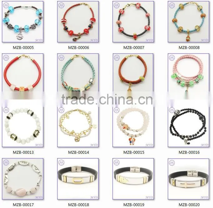 European style 925 sterling silver plated women beaded bracelets