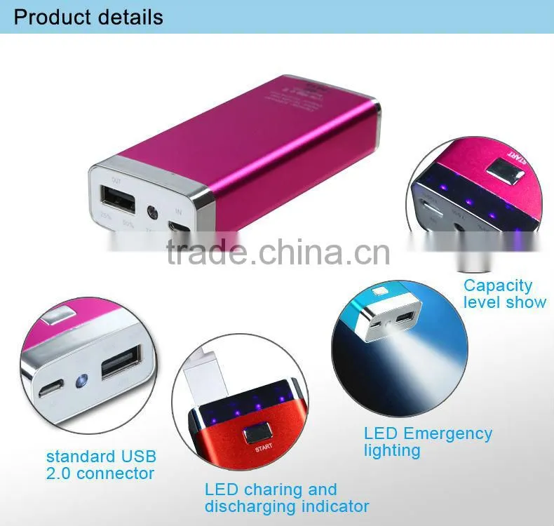 2016 smart idea 6000mAh emergency battery charger power bank with customize logo
