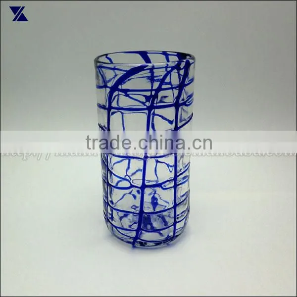 Blue Swirl Drinking Glass Tumbler