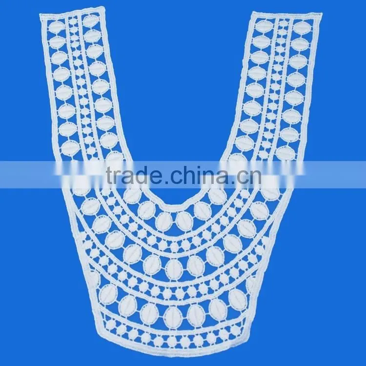 Factory Direct sale fashion new design women cotton appliques U shape lace collar